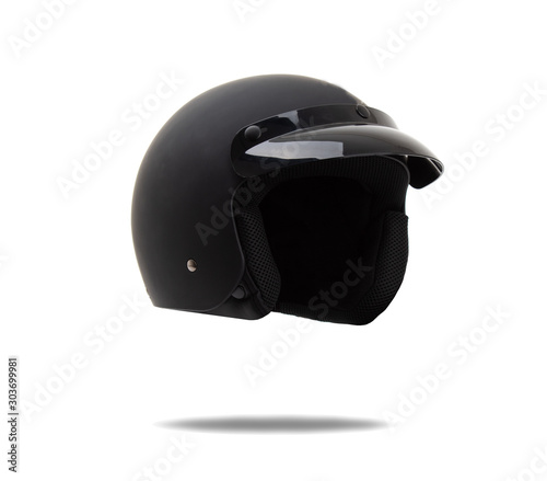 Open face helmet isolated.