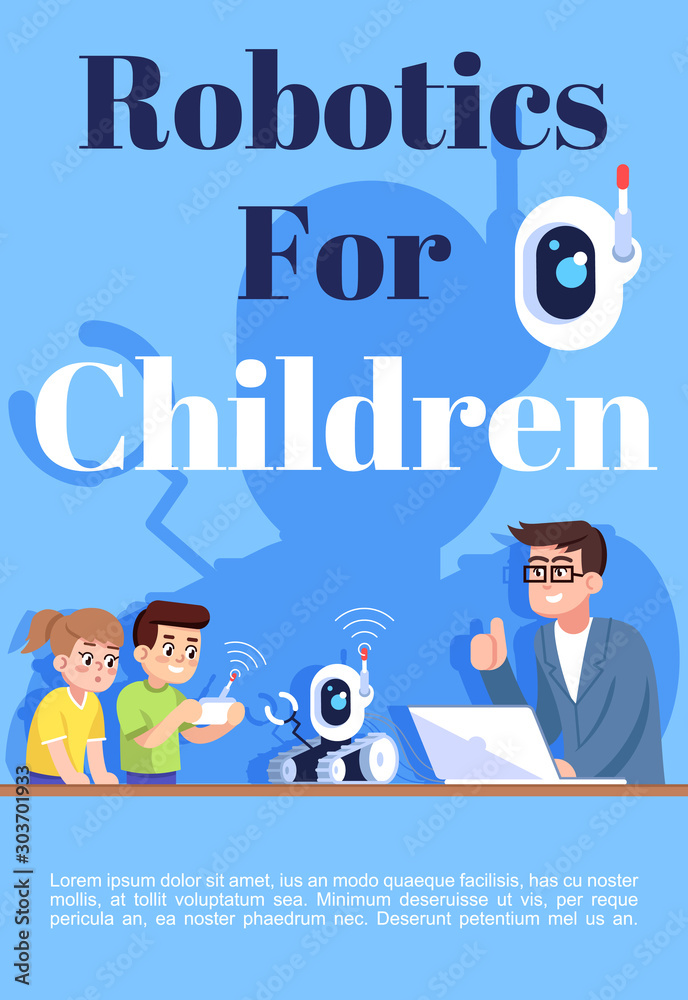 Robotic for children brochure template flyer booklet leaflet concept