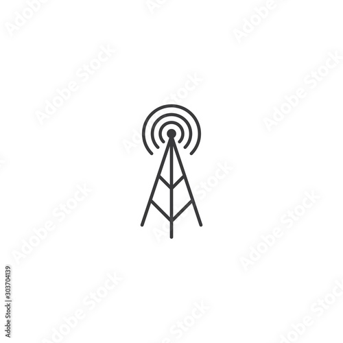 Wireless tower logo illustration vector icon
