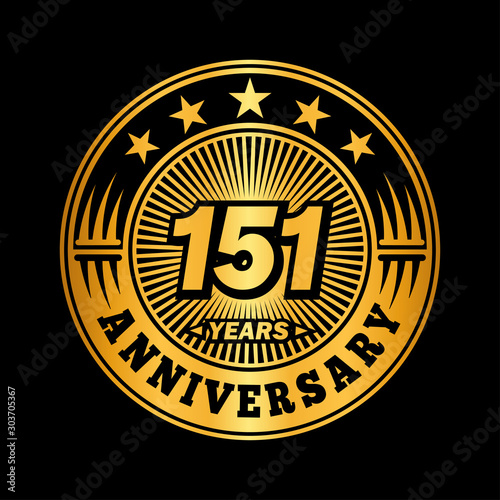 151 years anniversary celebration logo design. Vector and illustration.