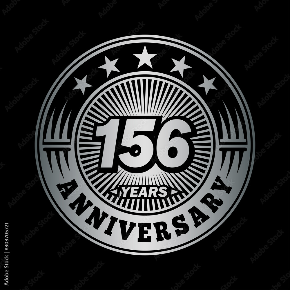 156 years anniversary celebration logo design. Vector and illustration.