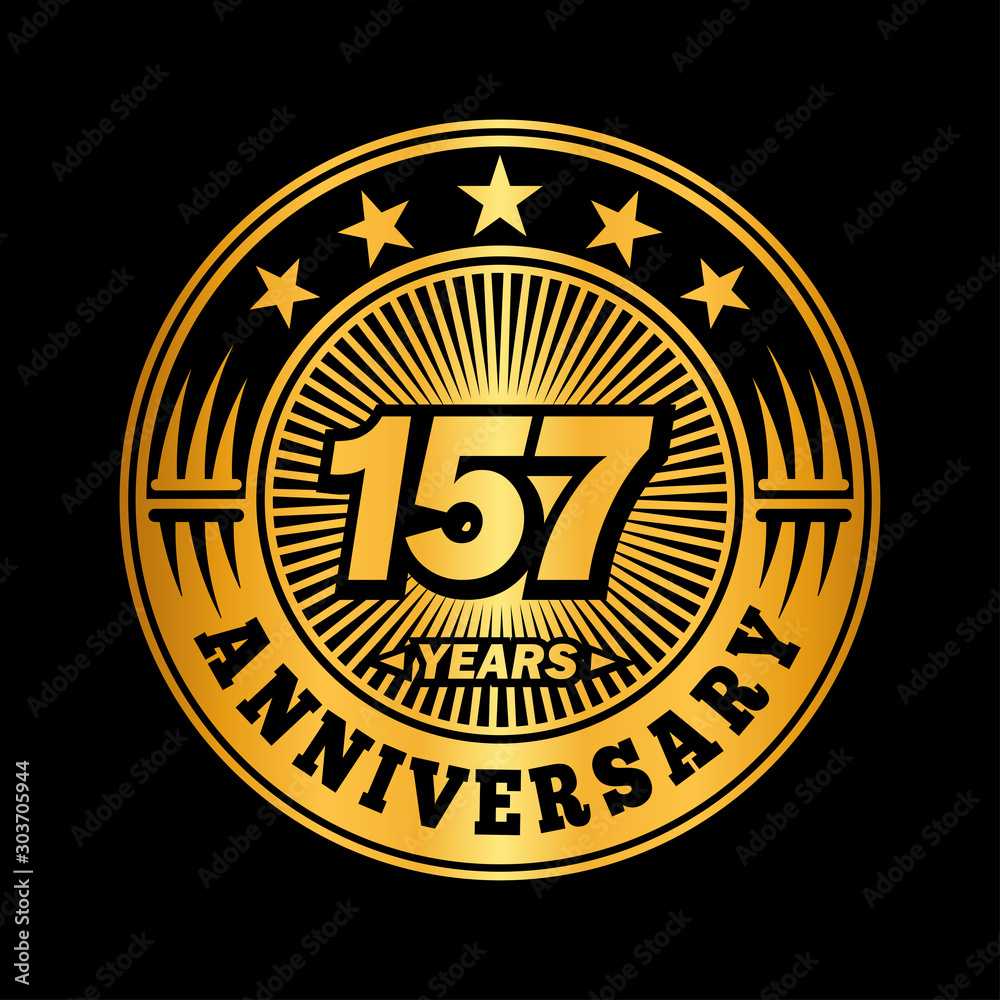 157 years anniversary celebration logo design. Vector and illustration.