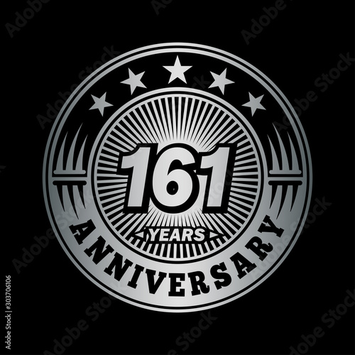 161 years anniversary celebration logo design. Vector and illustration.