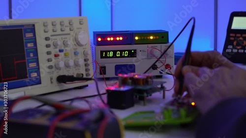 debugging and adjust electronic microcontrollers with arduino system in electronics laboratory