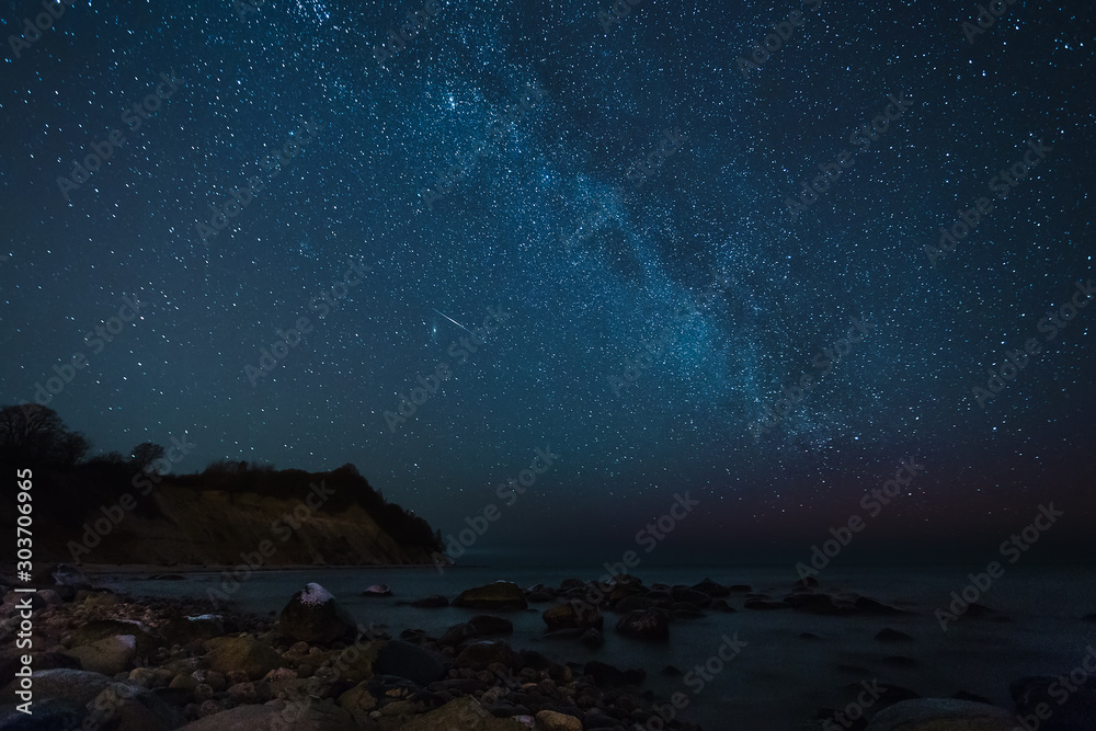 Stars over the sea, the Milky Way