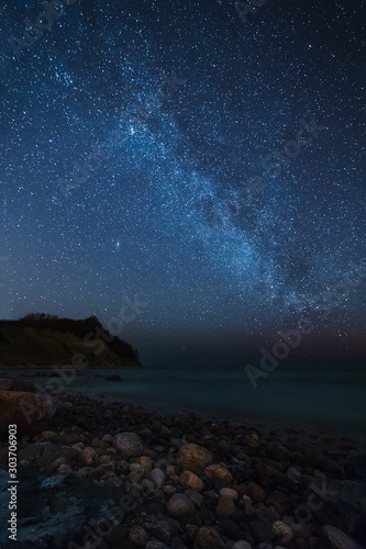 Stars over the sea, the Milky Way