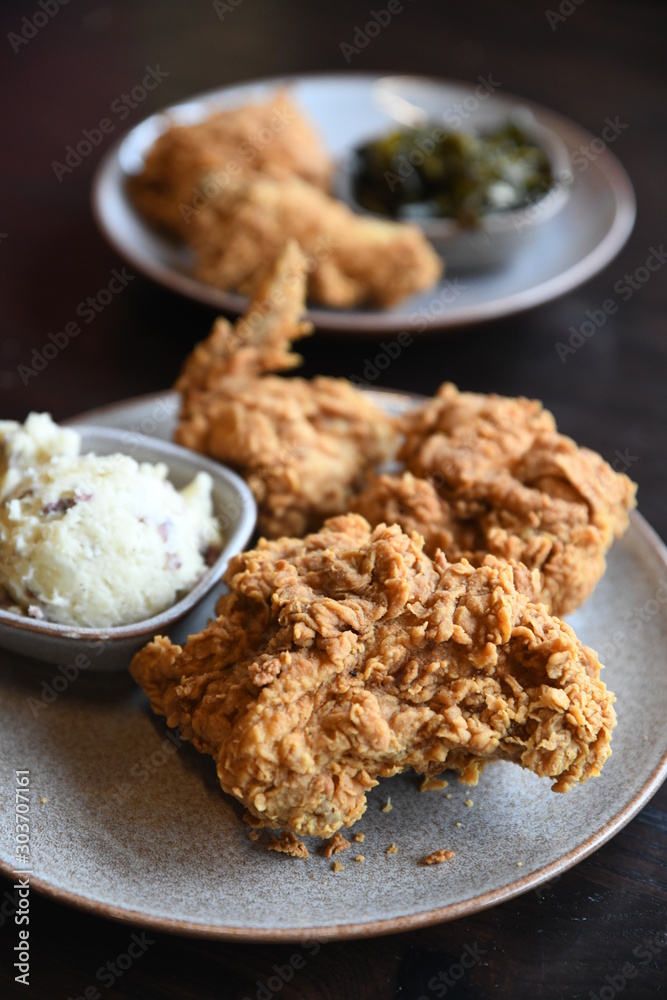 fried chicken with mashed potatoes fried chicken with mashed potatoes