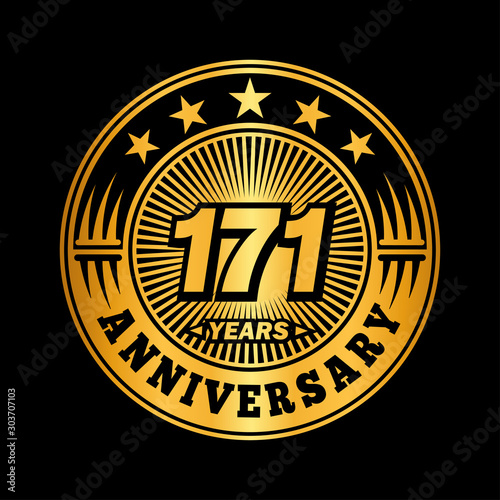 171 years anniversary celebration logo design. Vector and illustration.