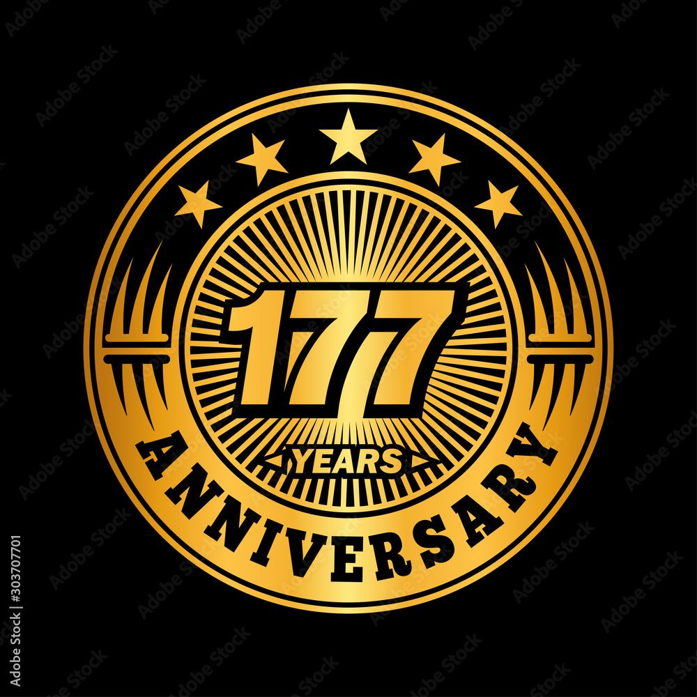 177 years anniversary celebration logo design. Vector and illustration.