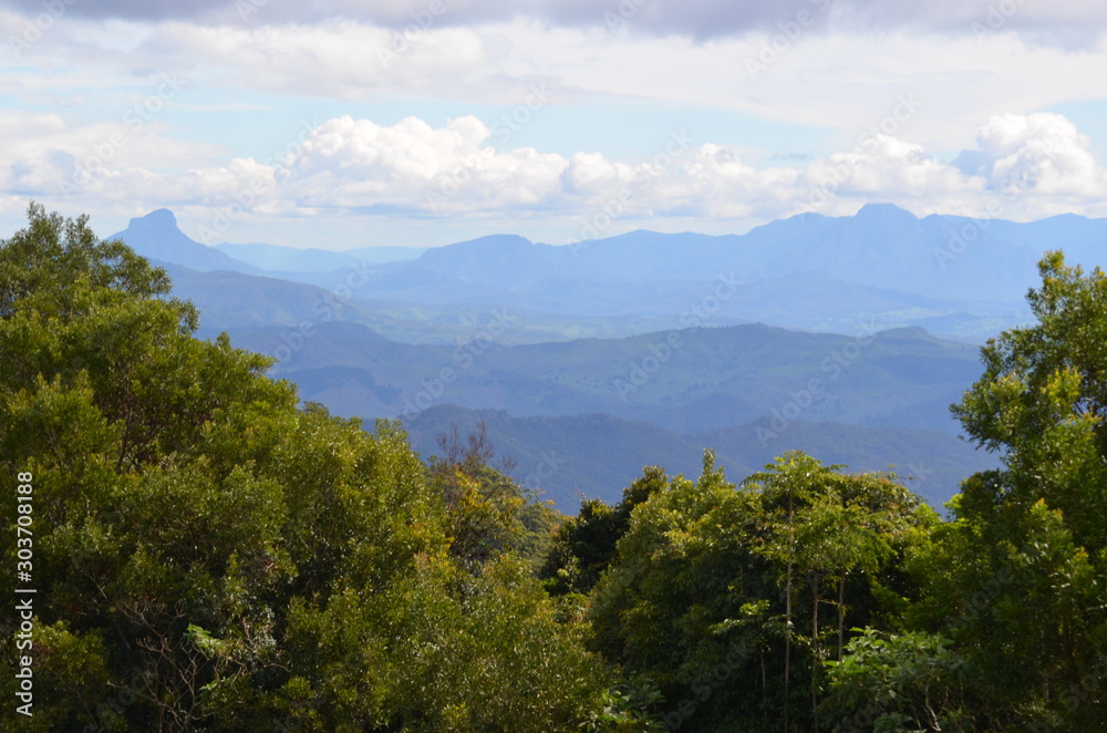 view from Leamington national park Australia sky clouds mountain vista view from Leamington national park Australia sky clouds mountain vista