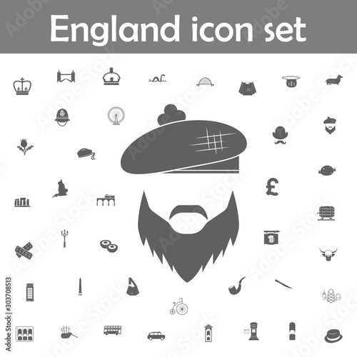 The face of a scottish man icon. England icons universal set for web and mobile