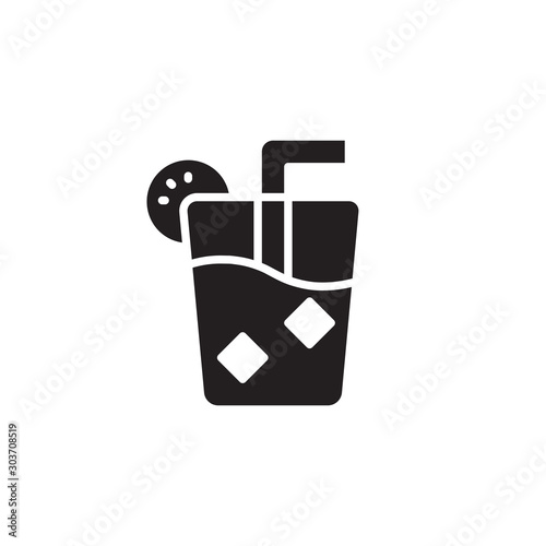 flat black glyph juice icon. Logo element illustration. juice design. vector eps 10 . juice concept. Can be used in web and mobile . © dellaf semiga