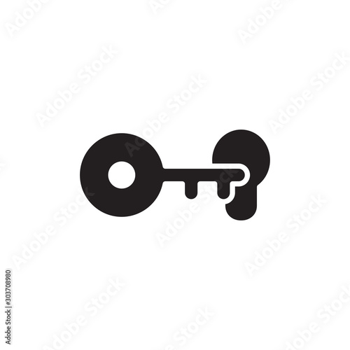 flat black glyph key icon. Logo element illustration. key design. vector eps 10 . key concept. Can be used in web and mobile .