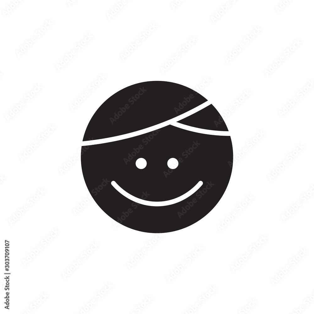 Fototapeta premium flat black glyph kid icon. Logo element illustration. kid design. vector eps 10 . kids concept. Can be used in web and mobile .