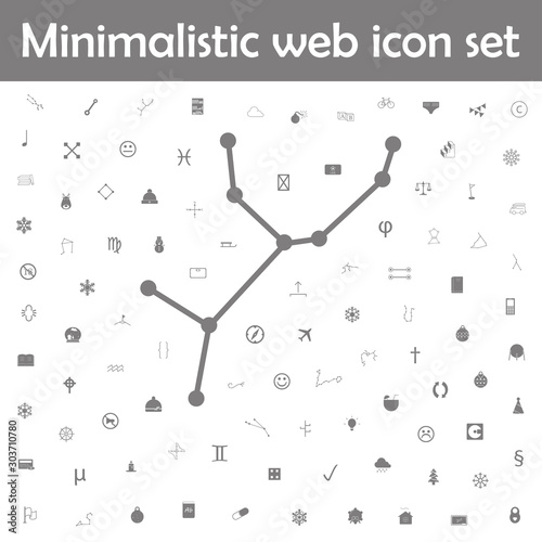 Constellation and part of zodiacal system canser virgo icon. Web, minimalistic icons universal set for web and mobile