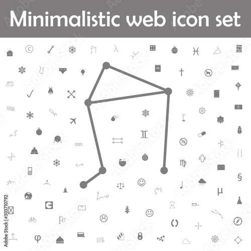 Constellation and part of zodiacal system canser libra icon. Web, minimalistic icons universal set for web and mobile