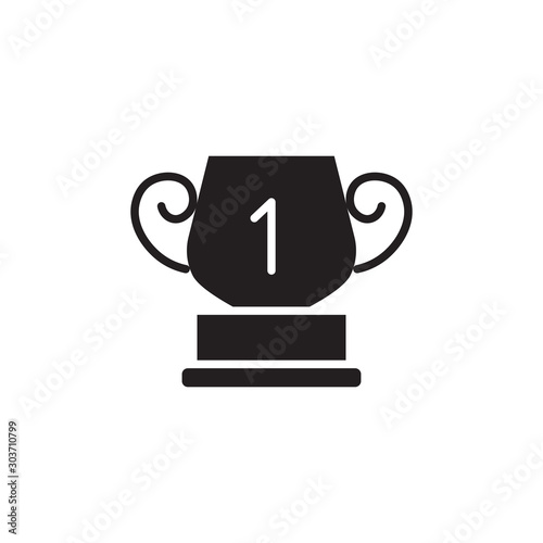 flat black glyph winner cup trophy icon. Logo element illustration. winner cup design. vector eps 10 . winner cup concept. Can be used in web and mobile .