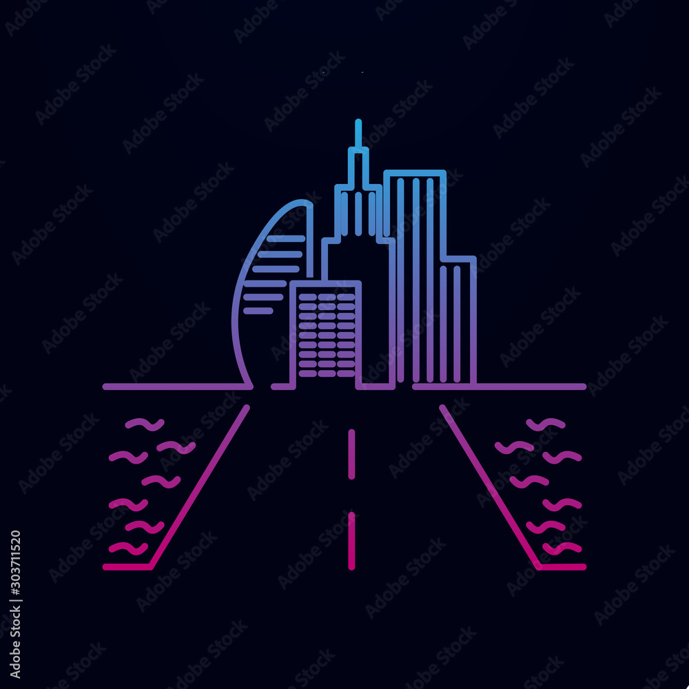 City scape line nolan icon. Simple thin line, outline vector of city icons for ui and ux, website or mobile application