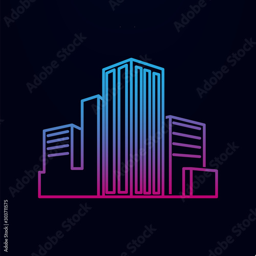 City scape line nolan icon. Simple thin line  outline vector of city icons for ui and ux  website or mobile application