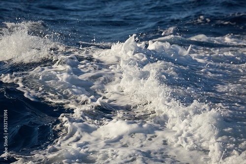 Waves splashing in the sea water