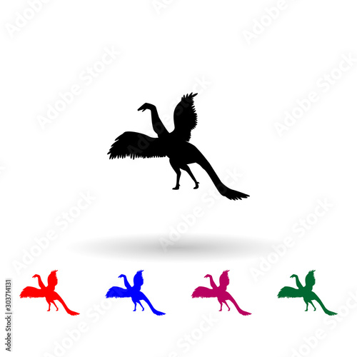 Archaeopteryx multi color icon. Simple glyph, flat vector of dinosaur icons for ui and ux, website or mobile application © gunayaliyeva