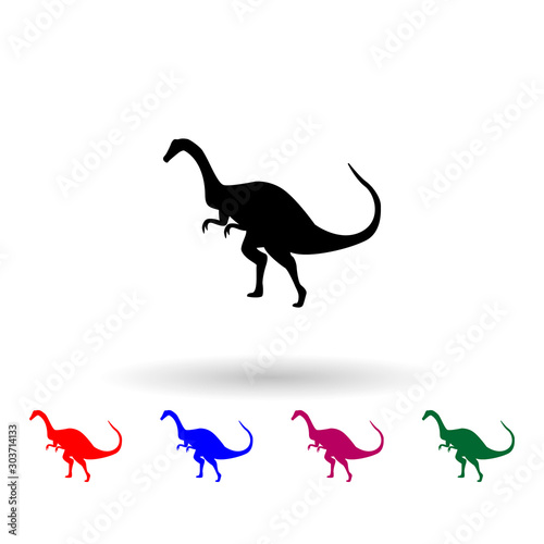 Brachiosaurus multi color icon. Simple glyph  flat vector of dinosaur icons for ui and ux  website or mobile application