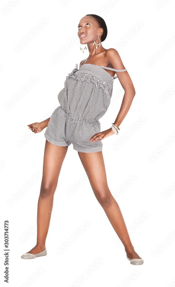 Fototapeta premium african girl studio shot isolated on white