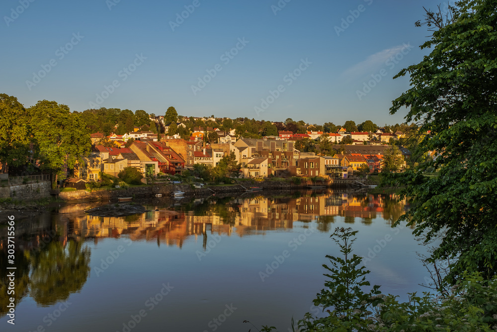 Panoramic view of beautiful city Trondheim, Norway