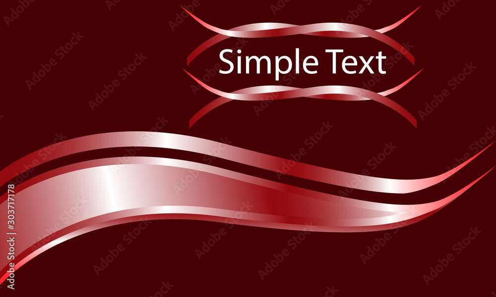 Red metallic curve and simple text logo