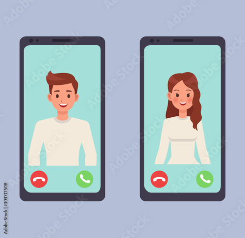 people playing smartphone character vector design no7