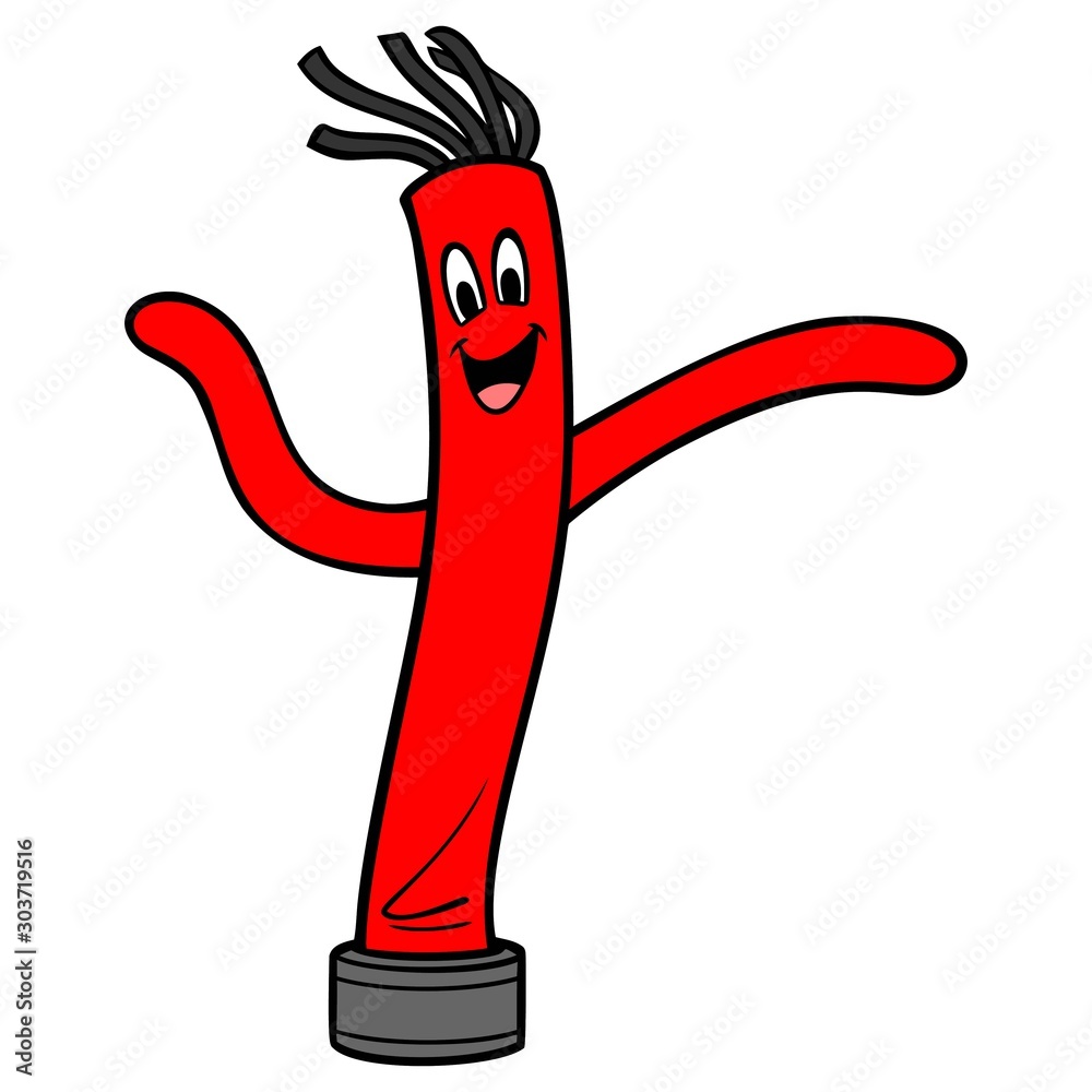 Φωτογραφία Tube Man - A cartoon illustration of an inflatable Tube Man.