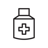 flat line medicine bottle icon. Logo element illustration. medicine bottle design. vector eps 10 . medicine bottle concept. Can be used in web and mobile . trendy simple style
