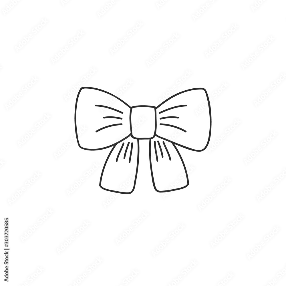 Fototapeta premium Bow. Vector linear drawing. Bow icon