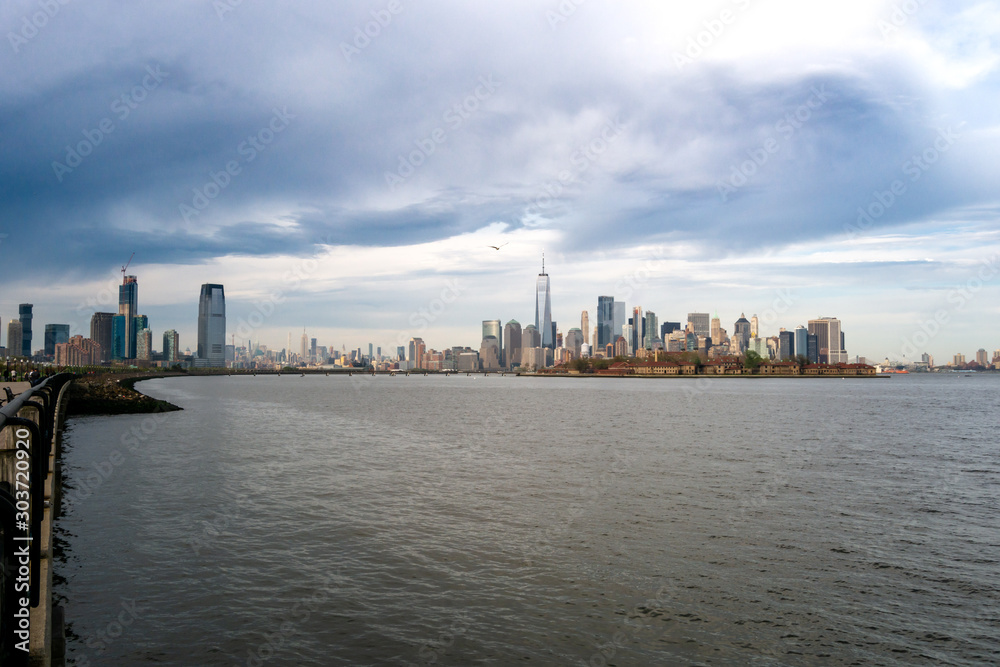 Manhattan New York as seen from Liberty State Park New Jersey