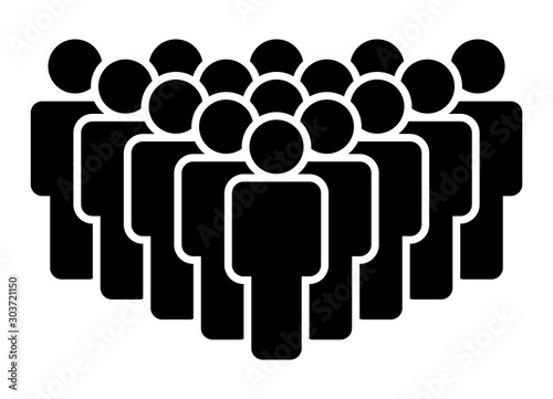 Crowd of people, big team or audience flat vector icon for apps and websites