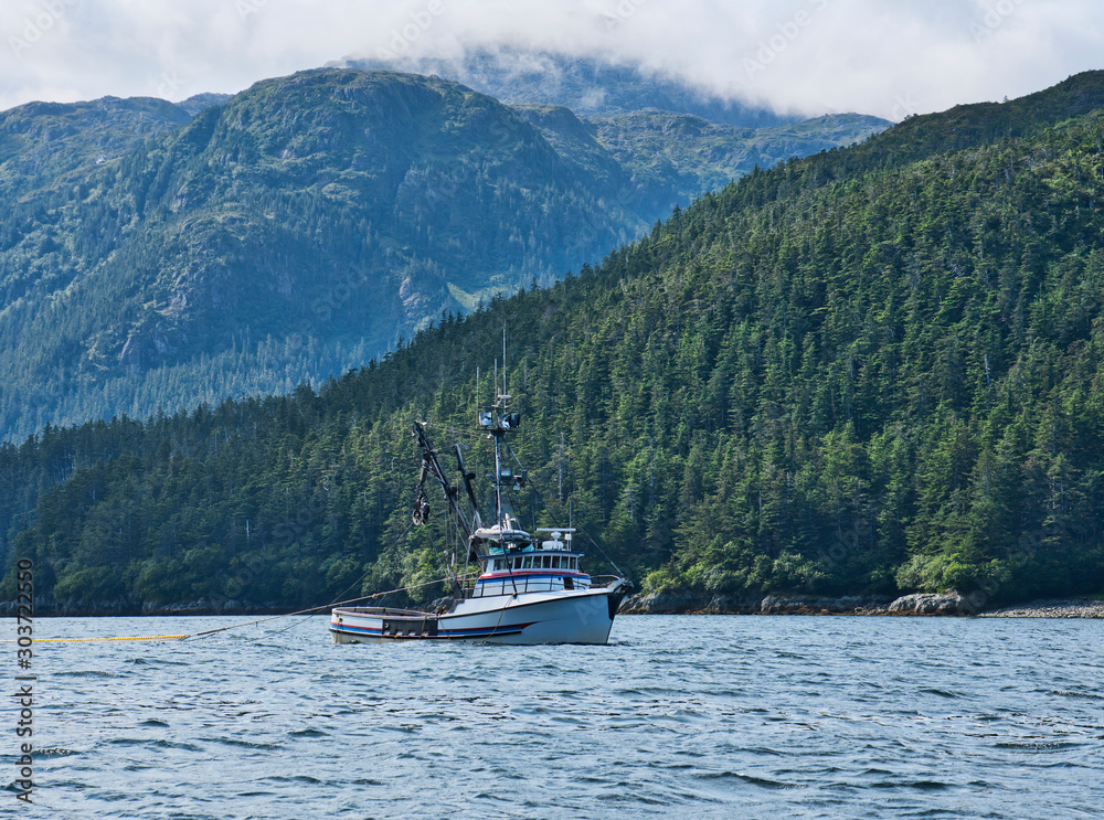 Salmon fishing boat in Southeast Alaska
