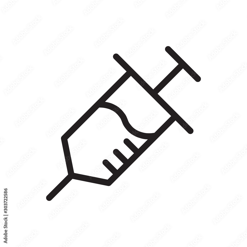 flat line injection icon. Logo element illustration. injection design. vector eps 10 . injection concept. Can be used in web and mobile . trendy simple style. thickness can be adjusted flat line injection icon. Logo element illustration. injection design. vector eps 10 . injection concept. Can be used in web and mobile . trendy simple style. thickness can be adjusted