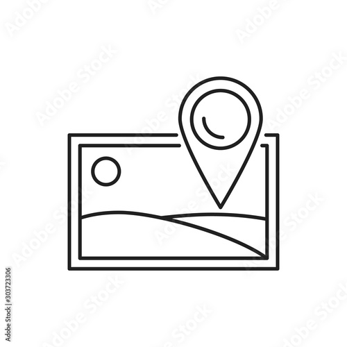 Direction pin gallery icon. Simple line, outline vector of navigation icons for ui and ux, website or mobile application