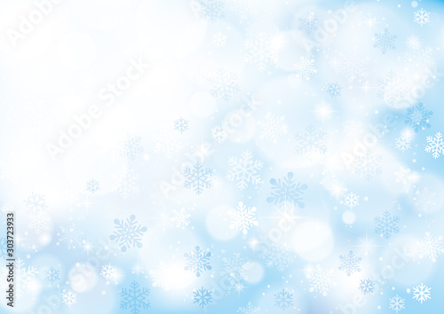 雪　光　冬　背景　水色