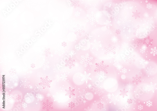 雪　光　冬　背景　ピンク	