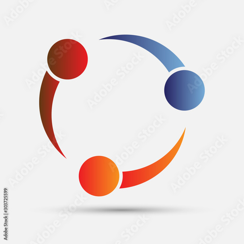 Vector graphic group connection logo people in the circle.team work