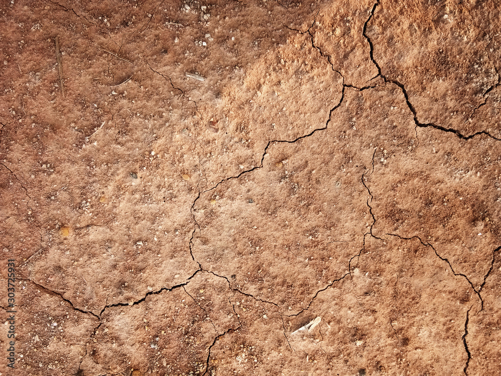 The ground has cracks in the top view for the background