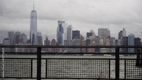 View of Manhattan with overcast day photo