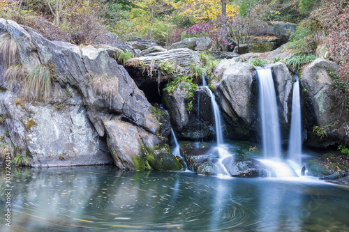 beautiful waterfall in lushan mountain