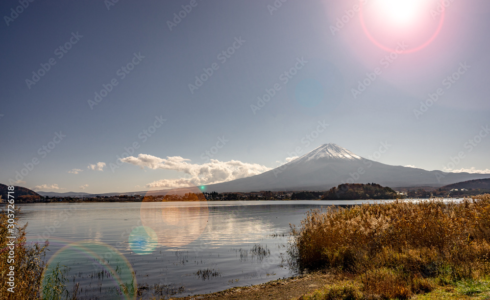 Mt. Fuji at Lake Kawaguchi. in the morning  , Japan