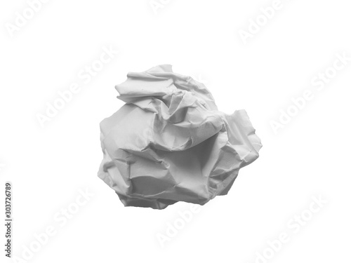 Wallpaper Mural Crumpled paper ball isolated on white background. Crumpled paper texture. White crumpled paper texture for background. Torontodigital.ca