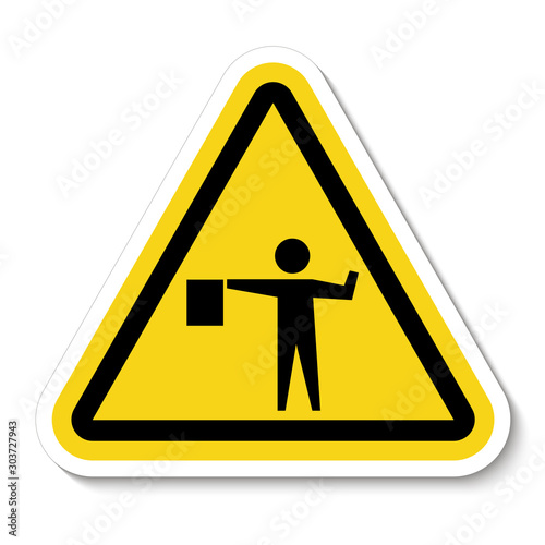 Flagger Ahead Symbol Sign Isolate on White Background,Vector Illustration
