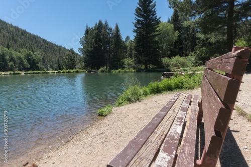 Fawn Lakes bench in New Mexico. photo