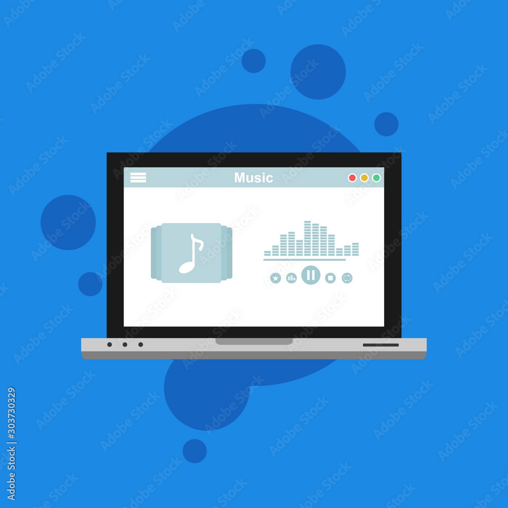 Mobile music application interface design concept isolated on colored background flat vector illustration. Easy to edit and customize. Mobile music application interface design concept isolated on colored background flat vector illustration. Easy to edit and customize.