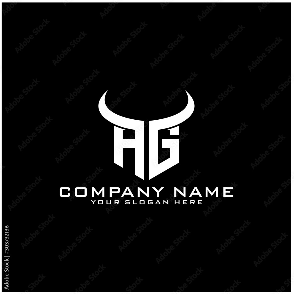 Letter AG  logo icon design template elements